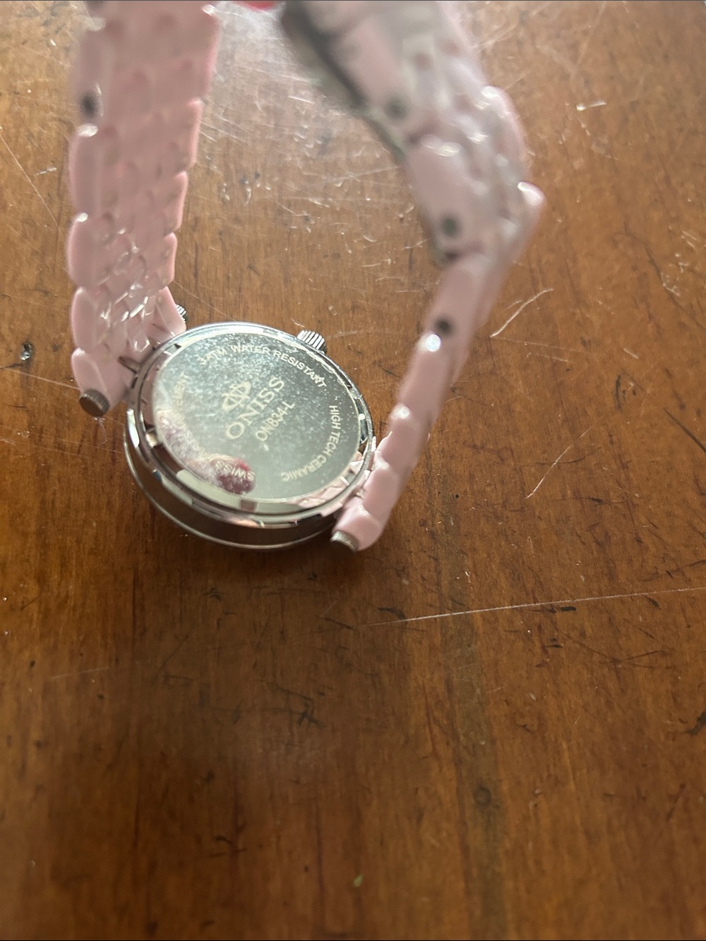 Women’s Pink Ceramic Bracelet Watch - Oniss Paris with new battery - Picture 4 of 4